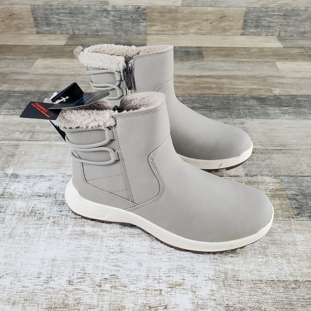 Khombu Boots Womens Size 8 Taupe Sarah Thermolite Faux Fur Winter Snow
